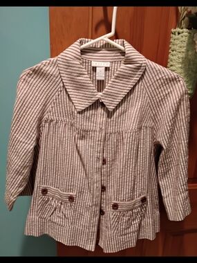 Tweeds Striped Jacket in Beige & Brown